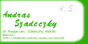 andras szadeczky business card