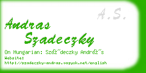 andras szadeczky business card